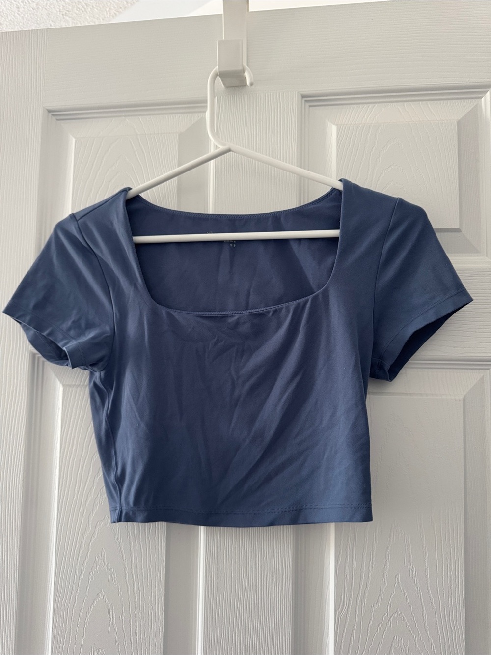 aerie Blue Scoop Neck Crop Top